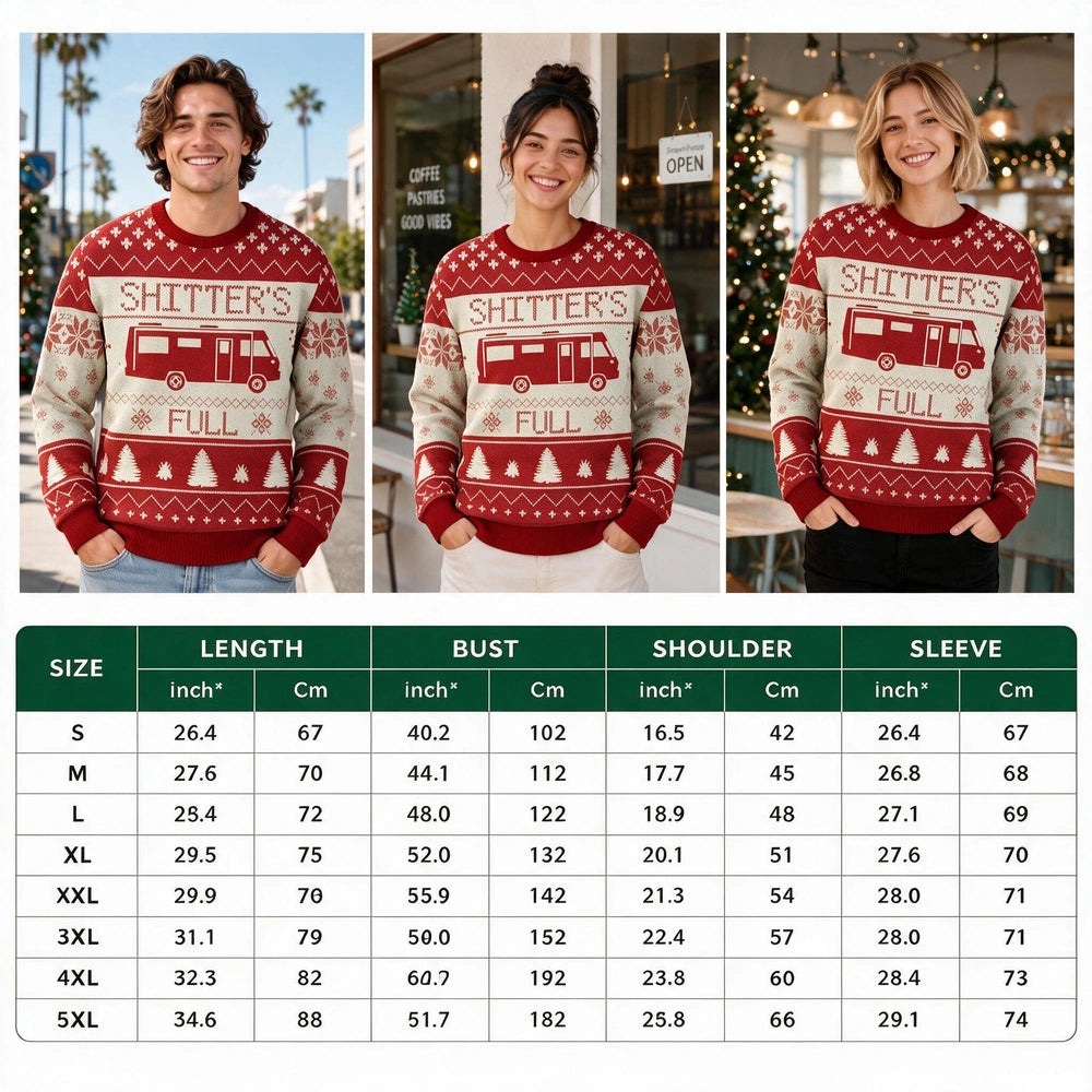 Custom Photo Upload Camping RV Shitters Full Ugly Christmas Sweater HN590