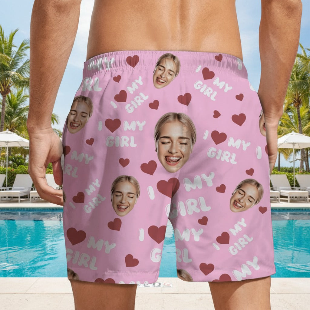 Custom Photo I Love My Wife Girlfriend Beach Short TW7K9