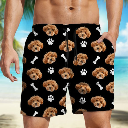 Custom Photo Face Dog With Bone Beach Short JRPDD
