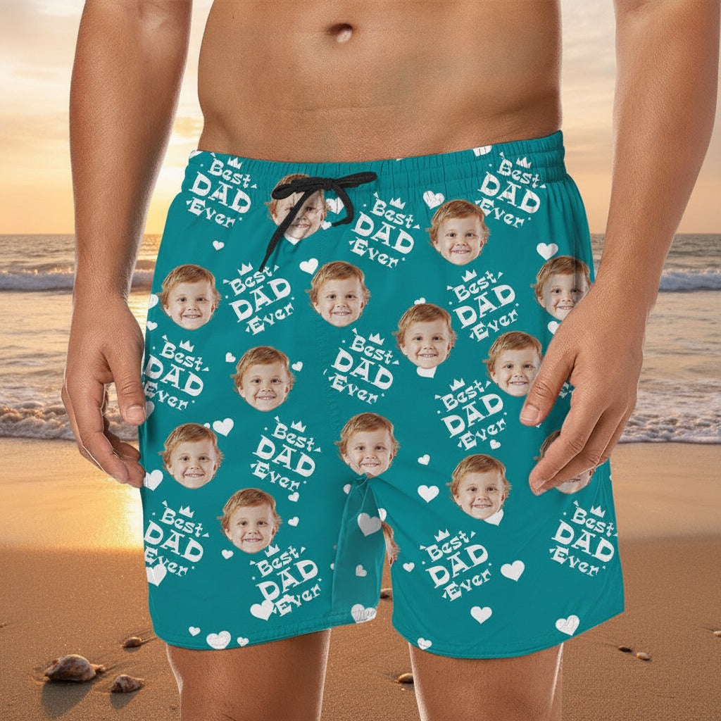 Custom Photo Best Dad Ever Family Beach Short N3STJ