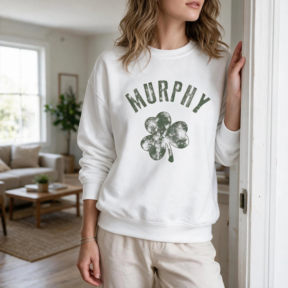 Custom Photo Upload Murphy Shamrock Sweatshirt ZIPAD