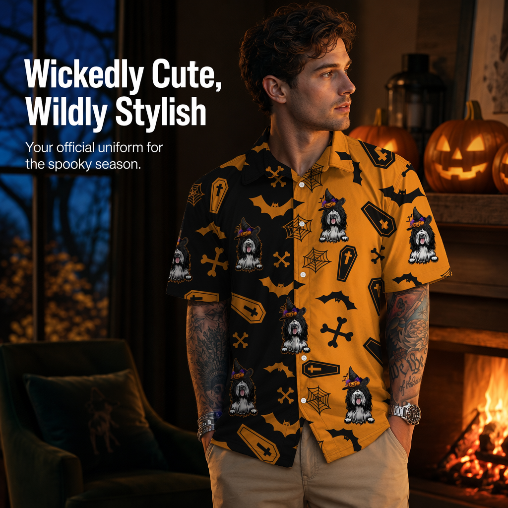 Custom Photo Dog Cat Halloween Hawaii Shirt 4UJUF