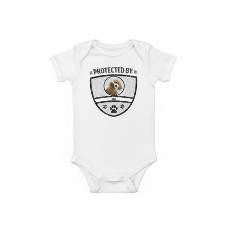 Custom Protected Kid Dog Lover Baby T-Shirt — Gift for Dog Lovers C9DSK