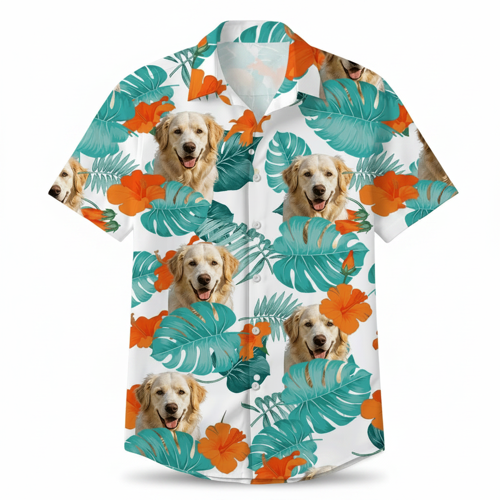 Custom Funny Family Pet Face Dog Cat Hawaiian Shirt — Family Gift AWHTG