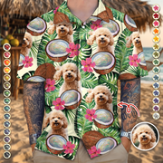 Custom Photo Tropical Coconut Dog Cat Hawaiian Shirt