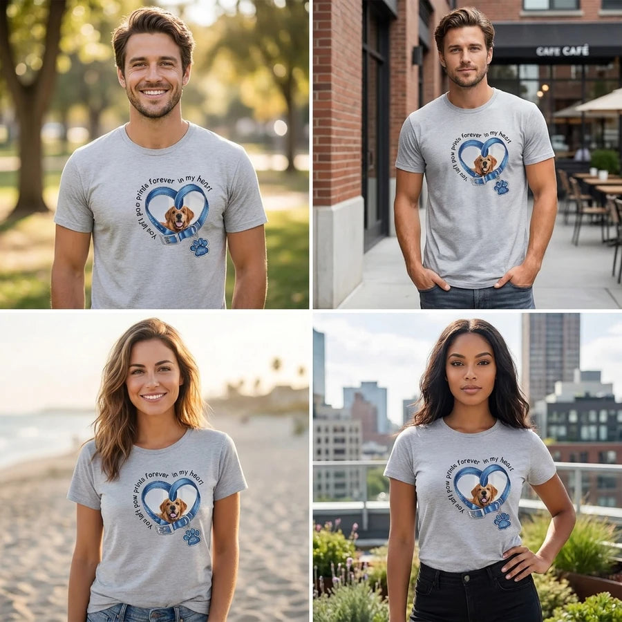 Custom Dog You Left Paw Prints Forever My T-Shirt — Gift for Dog Lovers AWZ4D