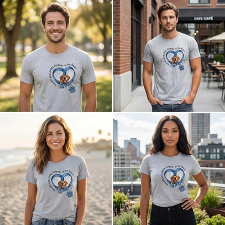 Custom Dog You Left Paw Prints Forever My T-Shirt — Gift for Dog Lovers AWZ4D