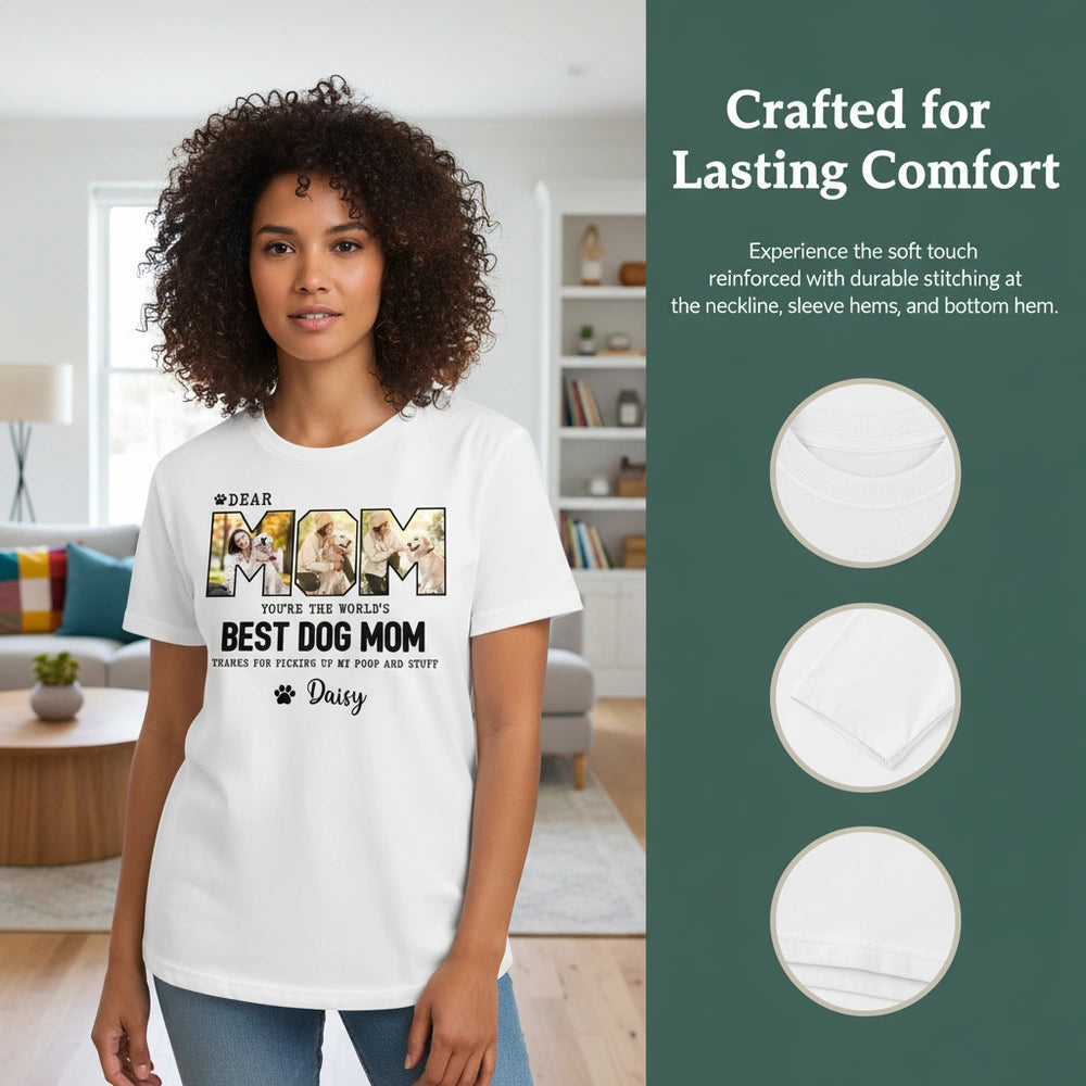 Custom Photo Upload Hoodie for Dog Moms with Paw Print Design close-up detail