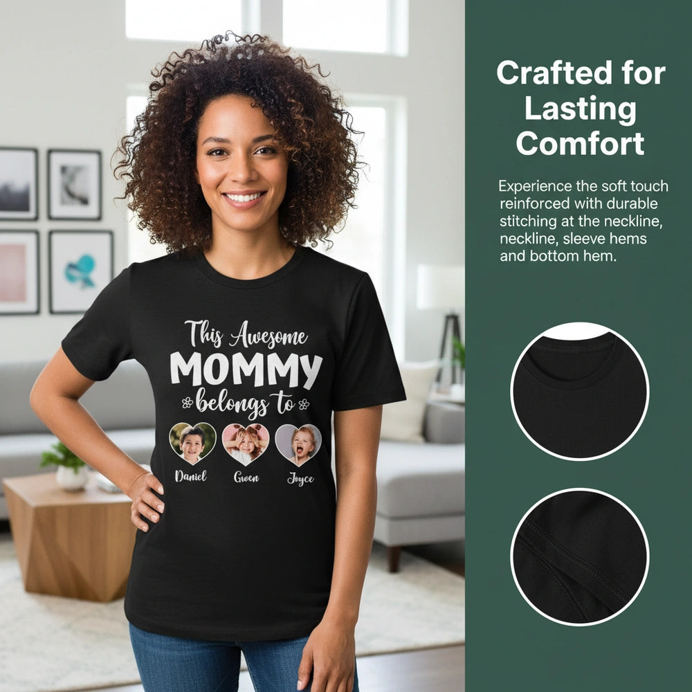 Custom Photo Upload This Awesome Mommy Belongs To Hoodie close-up detail