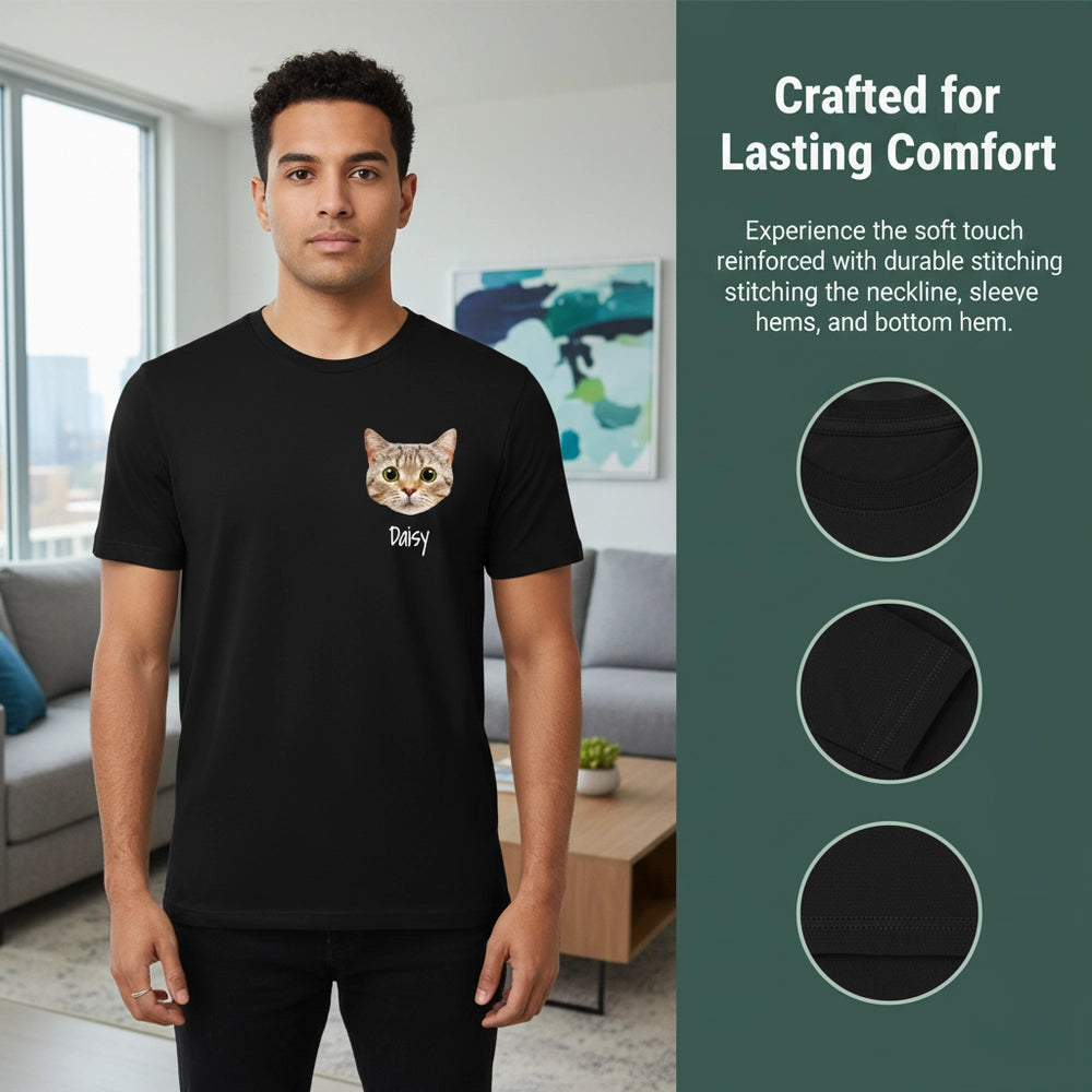 Custom Photo Upload Hoodie with Cat Face close-up detail