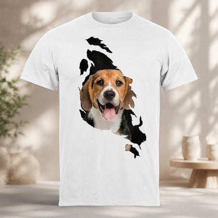 Custom Photo Dog Cat Behind The Scratch Pet Shirt CPPPF