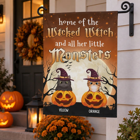 Garden Flag with Halloween Cats