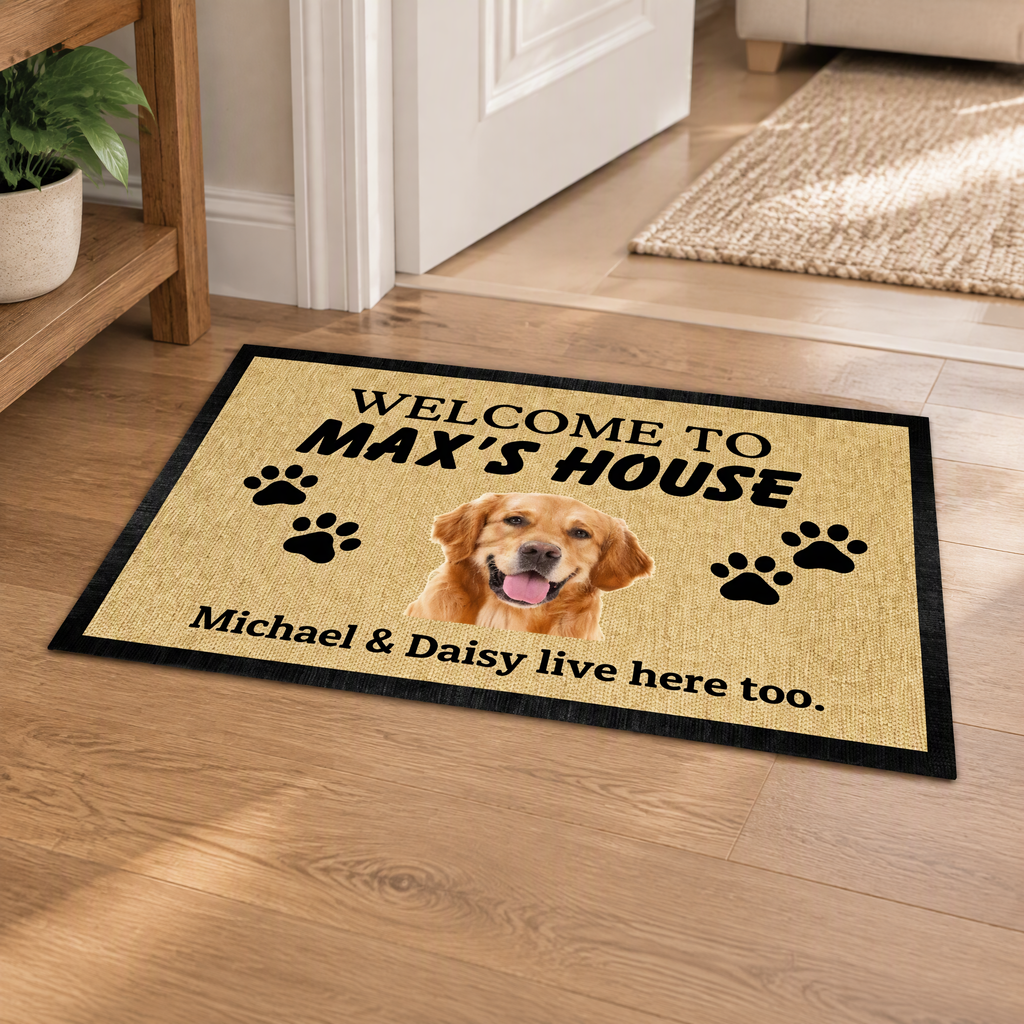 Custom Customize Welcome House Dog Doormat — Gift for Dog Lovers 8ART3