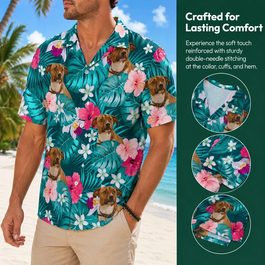 Custom Tropical Dog Hawaiian Hawaiian Shirt - product care and notice