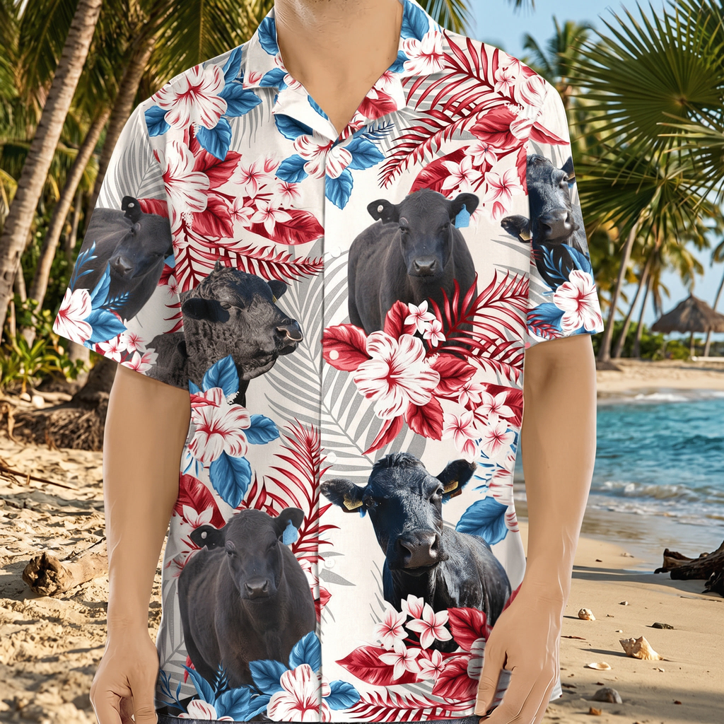 Cow American Flag Hawaiian Shirt, Upload Photo