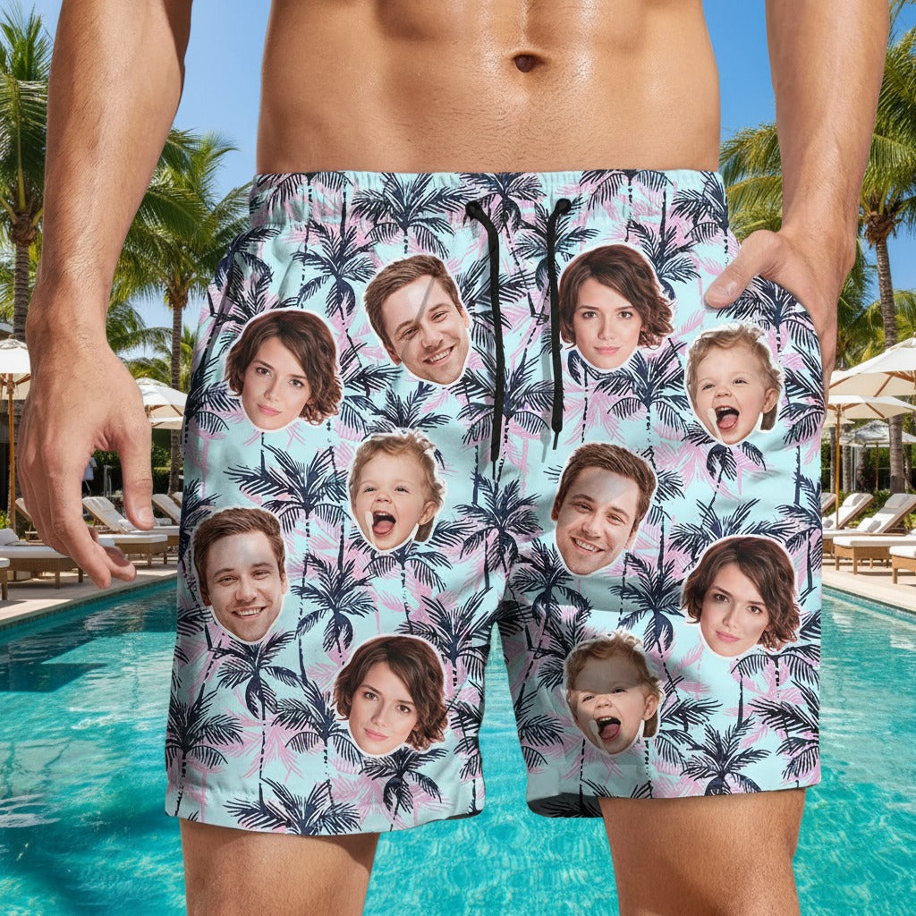 Custom Human Face Family Beach Short 98T7S