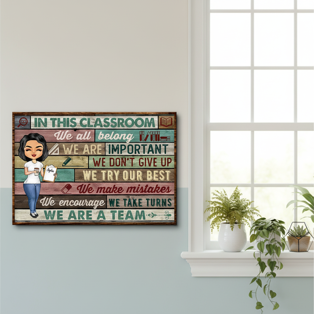 In This Classroom We Are A Team Teacher - Personalized Custom Poster TYGYI