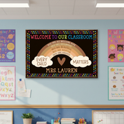 Personalized Teacher You Are All Welcome Here Custom Poster, Teacher Gifts, Classroom Decor 65UET