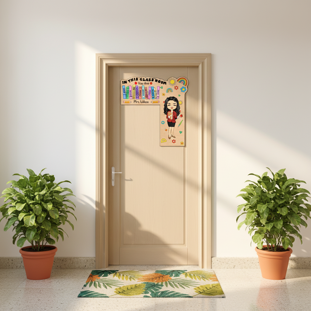 In This Classroom You Are Kind Creators Special Teacher Gift - Personalized Door Corner Wood Sign Y9RU5