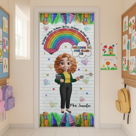 Be Bright Be Kind Back To School - Personalized Door Cover ZM4WX