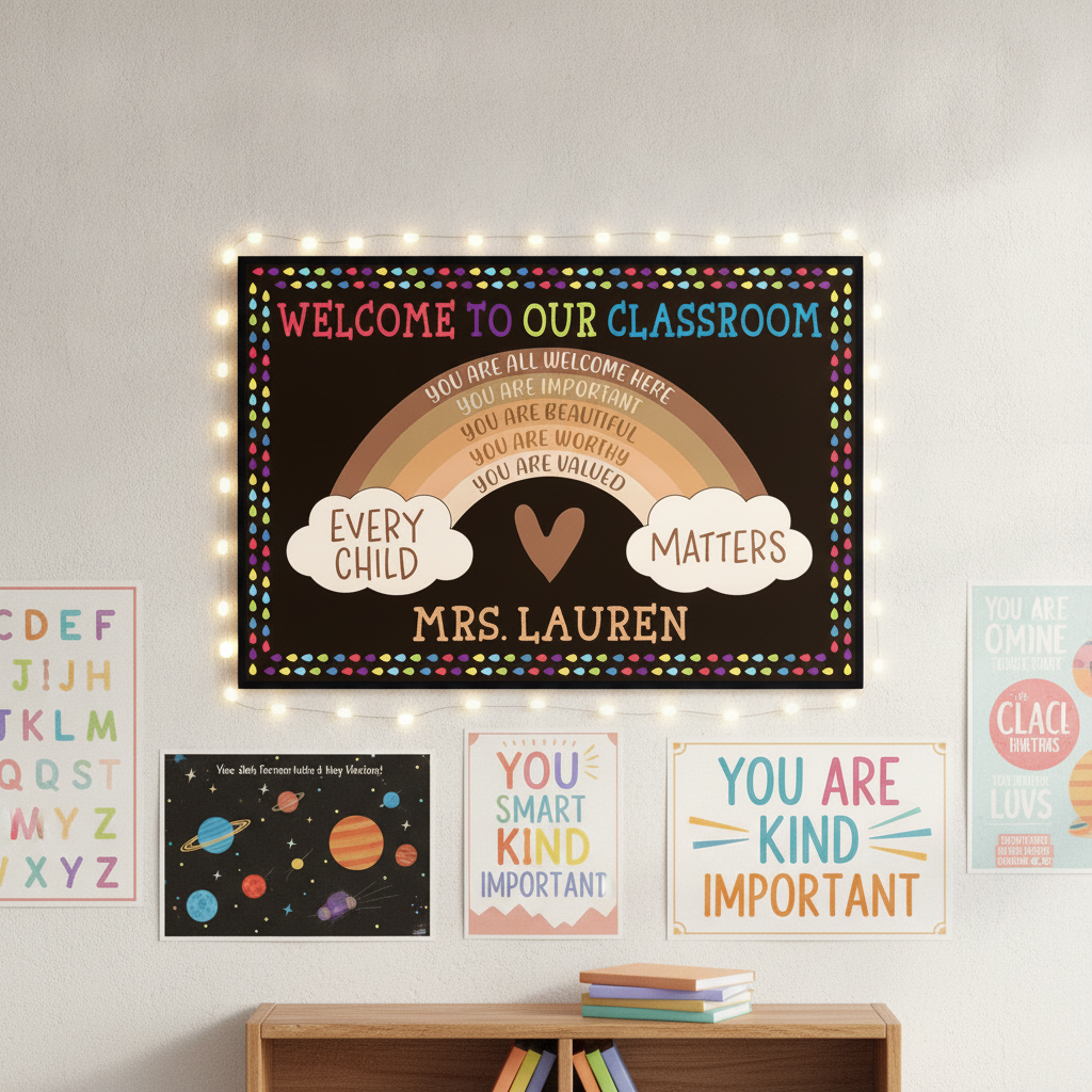 Personalized Teacher You Are All Welcome Here Custom Poster, Teacher Gifts, Classroom Decor 65UET