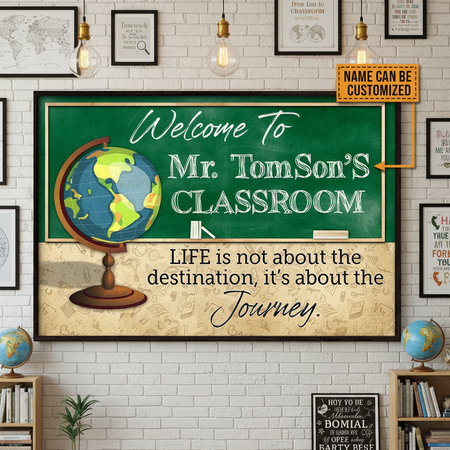 Life Is Not Custom Poster, Teacher Door Sign, Teacher Name Sign GD7JL