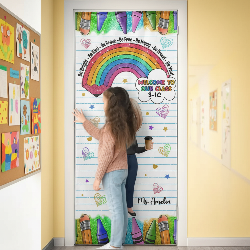 Be Bright Be Kind Back To School - Personalized Door Cover ZM4WX