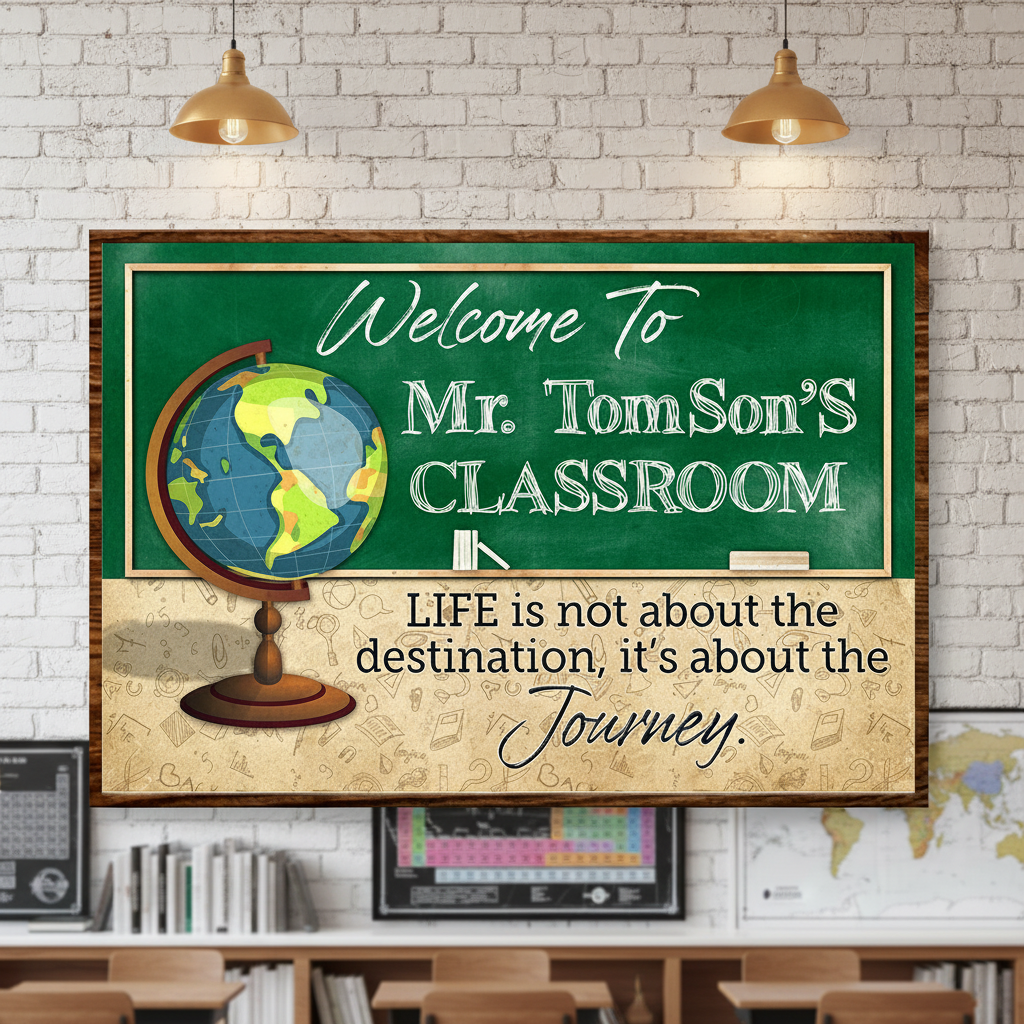Life Is Not Custom Poster, Teacher Door Sign, Teacher Name Sign GD7JL