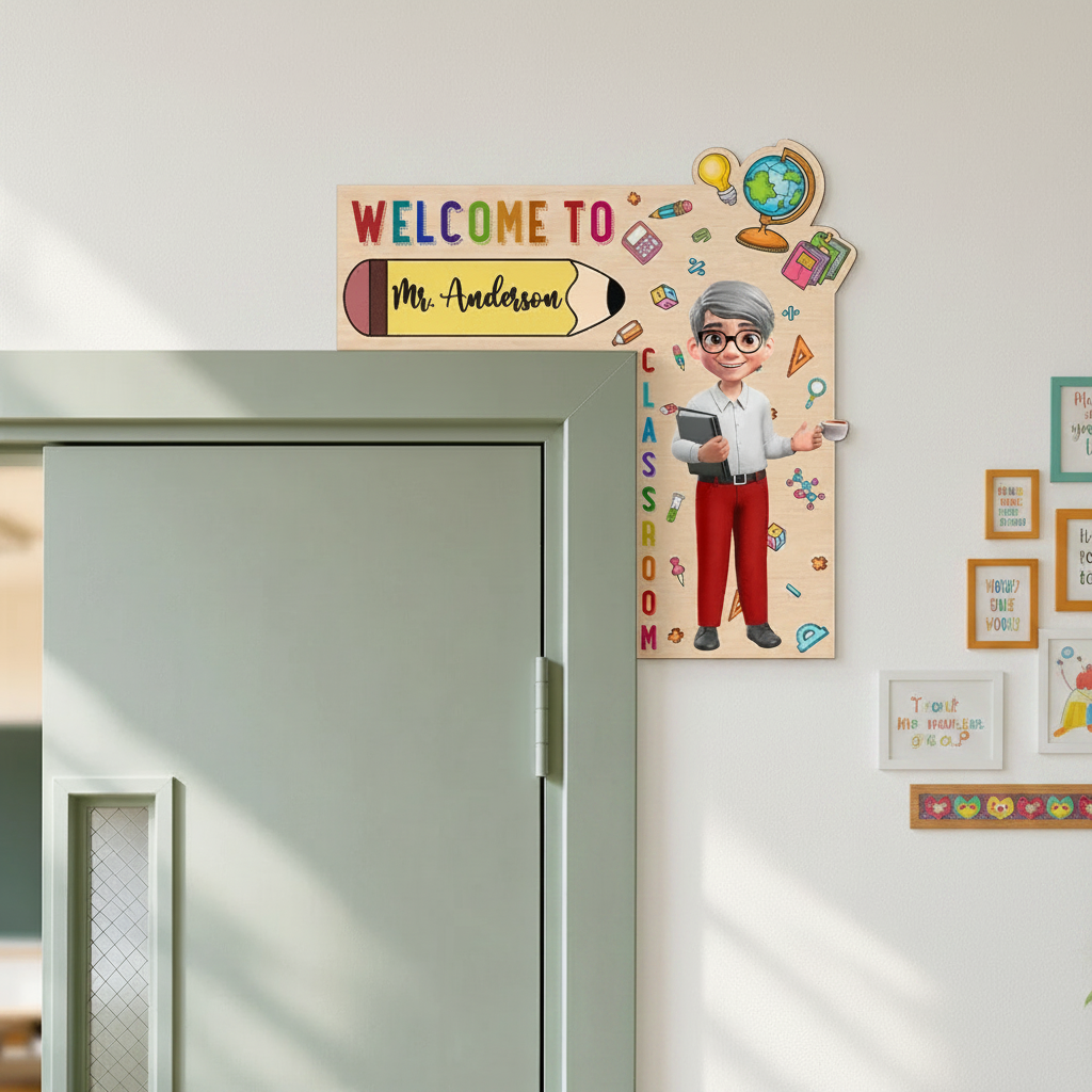 Teacher Welcome To My Class Back To School - Personalized Door Corner Wood Sign BIZGM