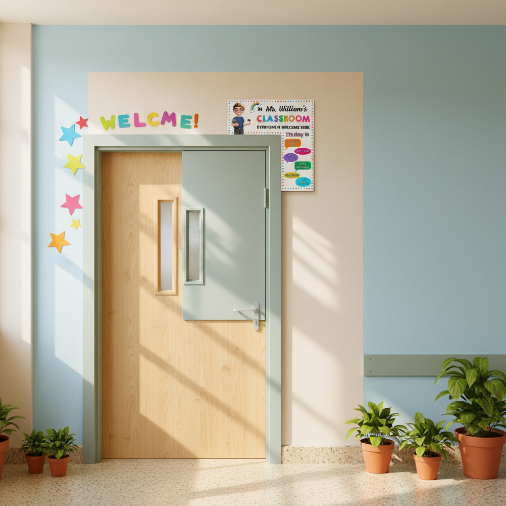 It's Okay In This Classroom Affirmations Teacher - Personalized Door Corner Wood Sign L18V5