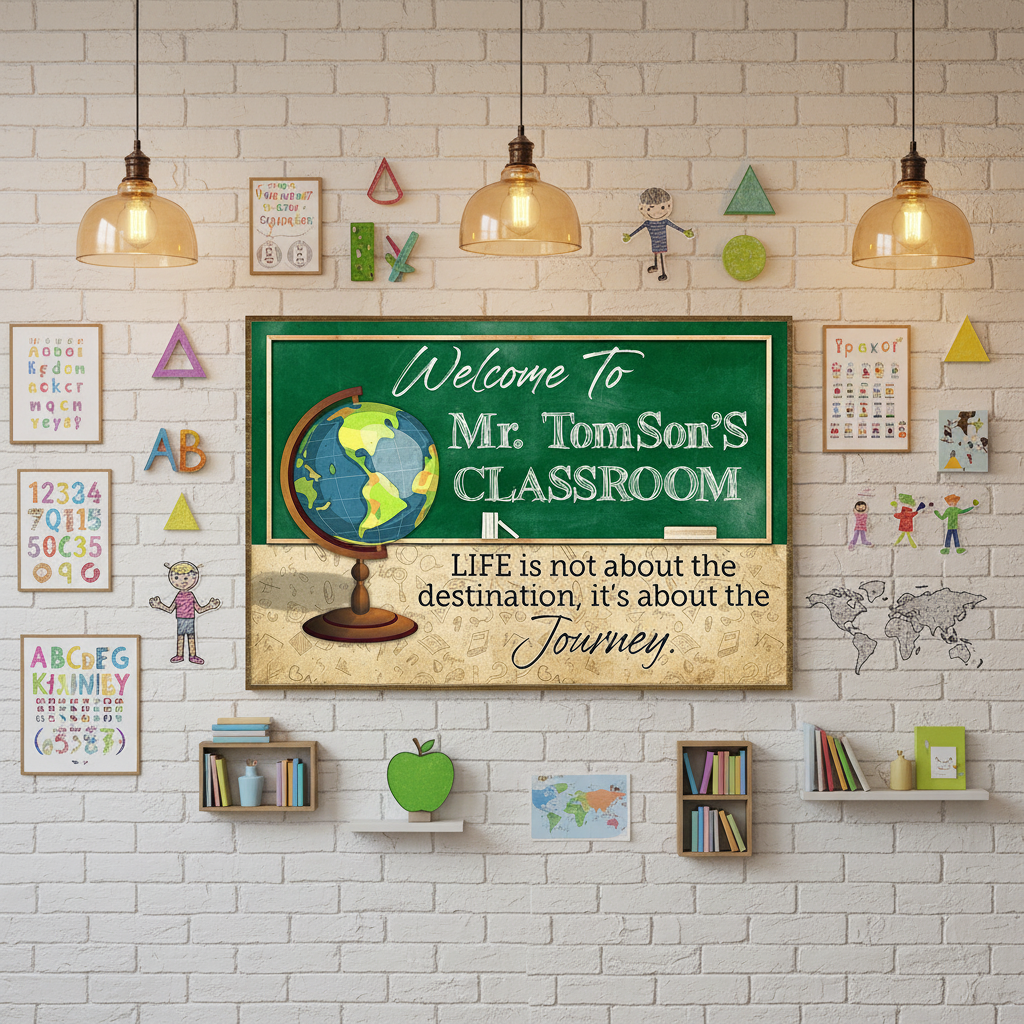 Life Is Not Custom Poster, Teacher Door Sign, Teacher Name Sign GD7JL