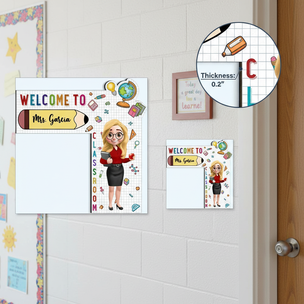 Teacher Welcome To My Class Back To School - Personalized Door Corner Wood Sign BIZGM