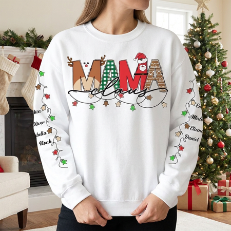 Family Name Claus Christmas Light Sweatshirt Gift For Family Lover C7KT8