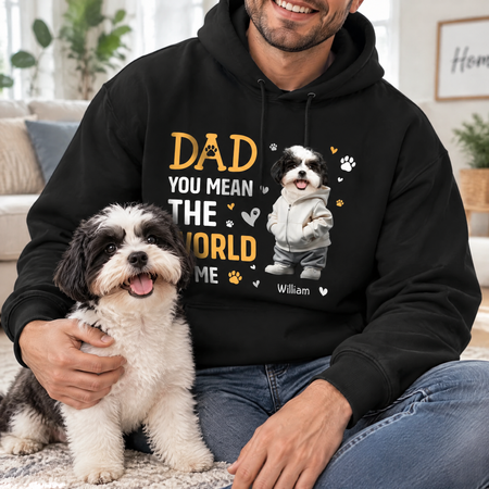 Custom Photo Upload Hoodie with MOM YOU MEAN THE WORLD TO ME Design 4BKDB