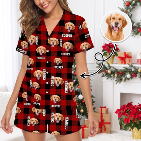Custom Name Dog Cat Short Pajamas — Gift for Pet Lovers YU8UH