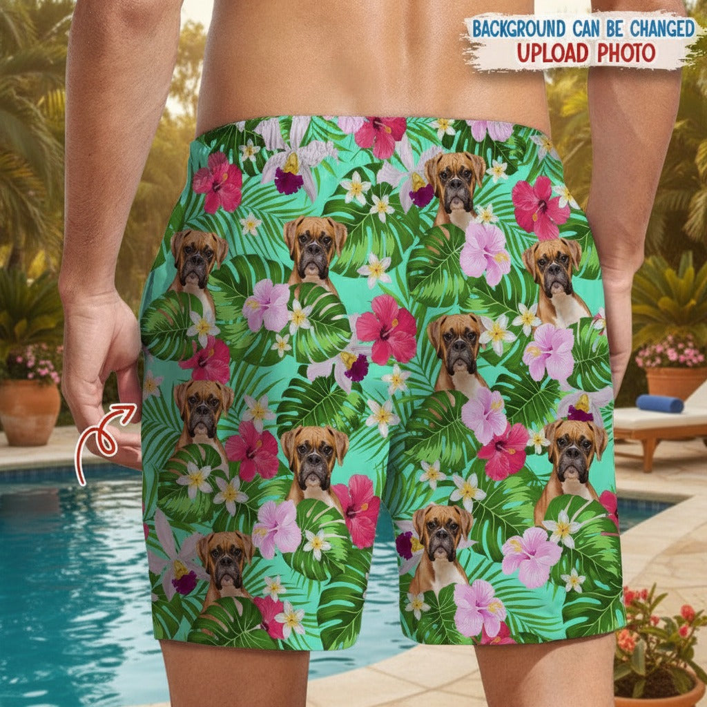 Custom Photo Tropical Style Dog Beach Short C7EWJ