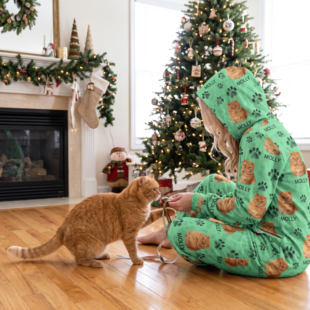 Custom Dog Cat Paw Onesie Pajamas — Gift for Pet Lovers R2XAS