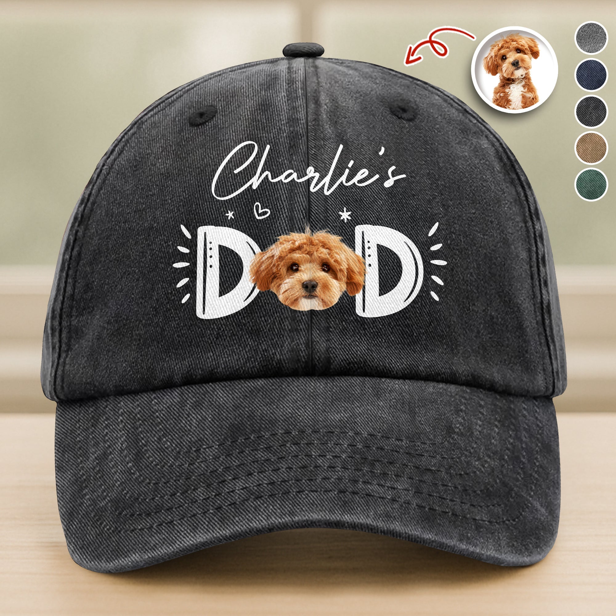 Custom Photo Dog Cat - Dog Mom Cat Mom Washed Denim Baseball Cap Ha75 R2MAH