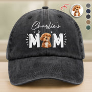 Custom Photo Dog Cat - Dog Mom Cat Mom Washed Denim Baseball Cap Ha75 R2MAH