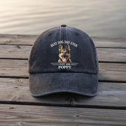 Custom Photo Best Dog Dad/Mom Ever Washed Denim Baseball Cap WTQTH
