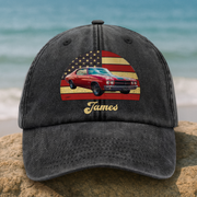Custom Photo Vintage Retro Car Washed Denim Baseball Cap Ha75 M39W8