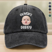 Custom Baby Face Photo Washed Denim Baseball Cap Ha75 5HTFF