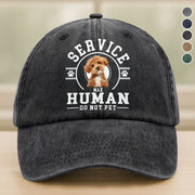 Custom Photo Service Human, Do Not Pet Washed Denim Baseball Cap Ha75 HRRFJ