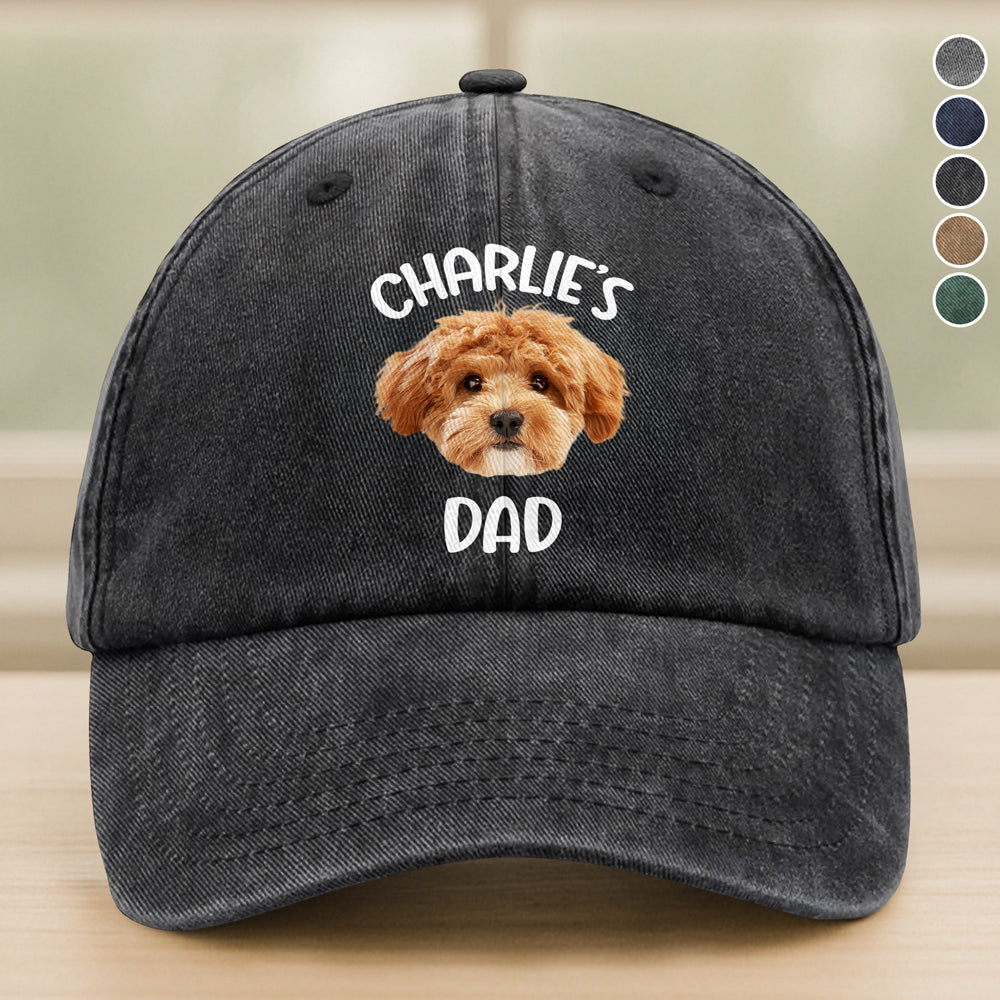 Custom Pet Photo Washed Denim Baseball Cap Ha75 SUYV5