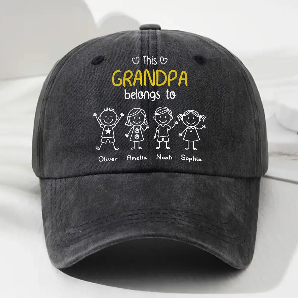 This Grandpa Belongs To Hat, Grandpa Hat With Grandkids Names, Fathers Day G2VMV