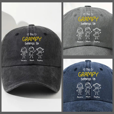 This Grandpa Belongs To Hat, Grandpa Hat With Grandkids Names, Fathers Day G2VMV