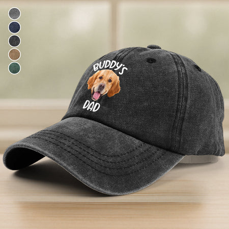Custom Pet Photo Washed Denim Baseball Cap Ha75 SUYV5