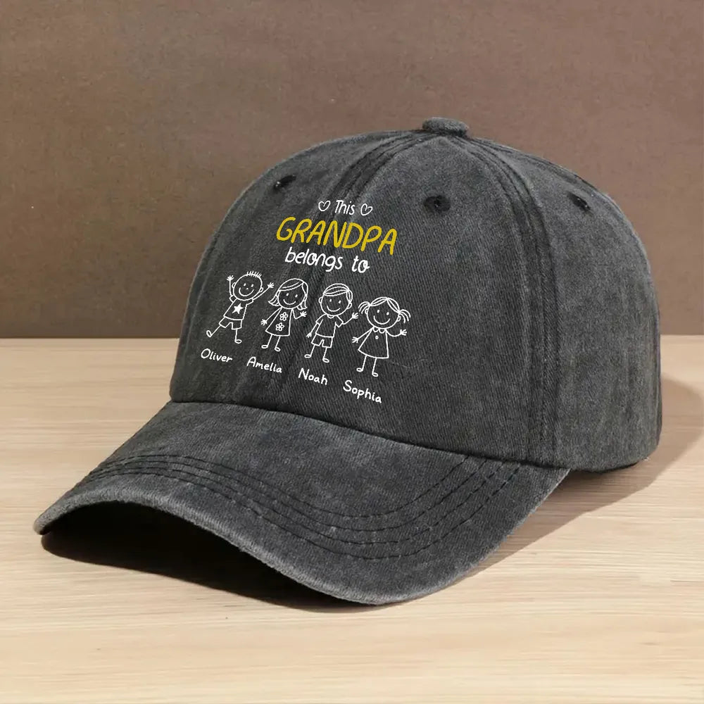 This Grandpa Belongs To Hat, Grandpa Hat With Grandkids Names, Fathers Day G2VMV