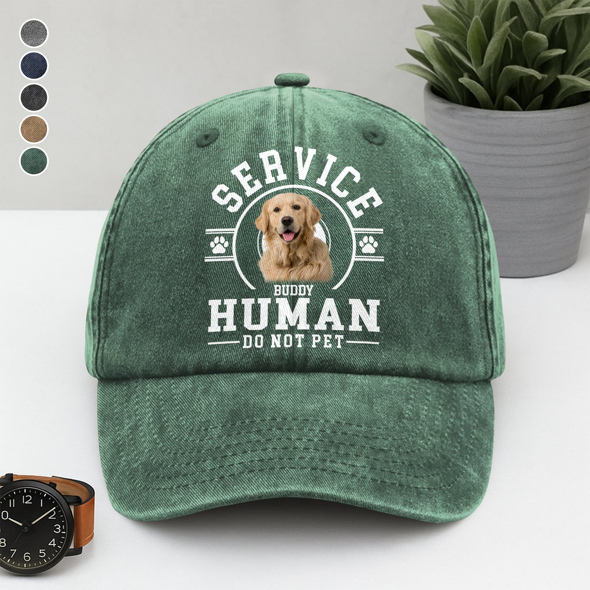 Custom Photo Service Human, Do Not Pet Washed Denim Baseball Cap Ha75 HRRFJ