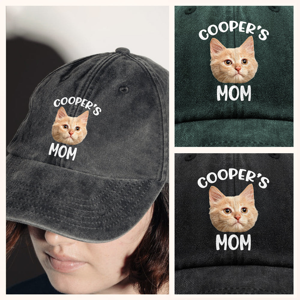 Custom Pet Photo Washed Denim Baseball Cap Ha75 SUYV5